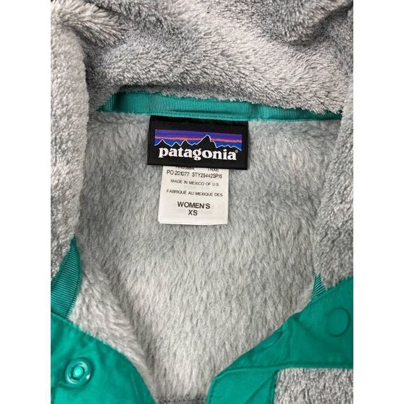 Patagonia Re Tool Snap T Fleece Pullover Tailored Grey Nickel X Dye Emerald - Picture 4 of 4
